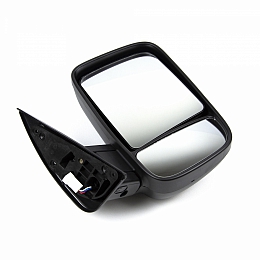 Зеркало для а/м Газель (правое), темный бегущий повторитель, с подогревом и ручным приводом, черный