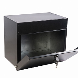 Ящик инструментальный металлический (50 литров) для грузовых автомобилей 450х280х350 (черный)
